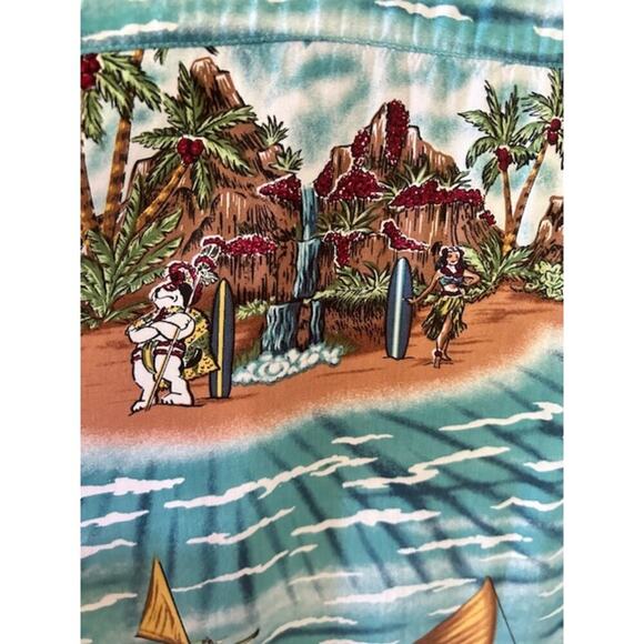 Big Dogs Hawaiian Shirt Small Rayon Island Surf Print, Vintage Style Aloha Shirt - Picture 6 of 6